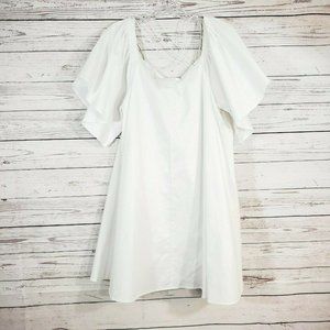 a. peach Trapeze Lined Dress Sz L Butterfly Sleeve